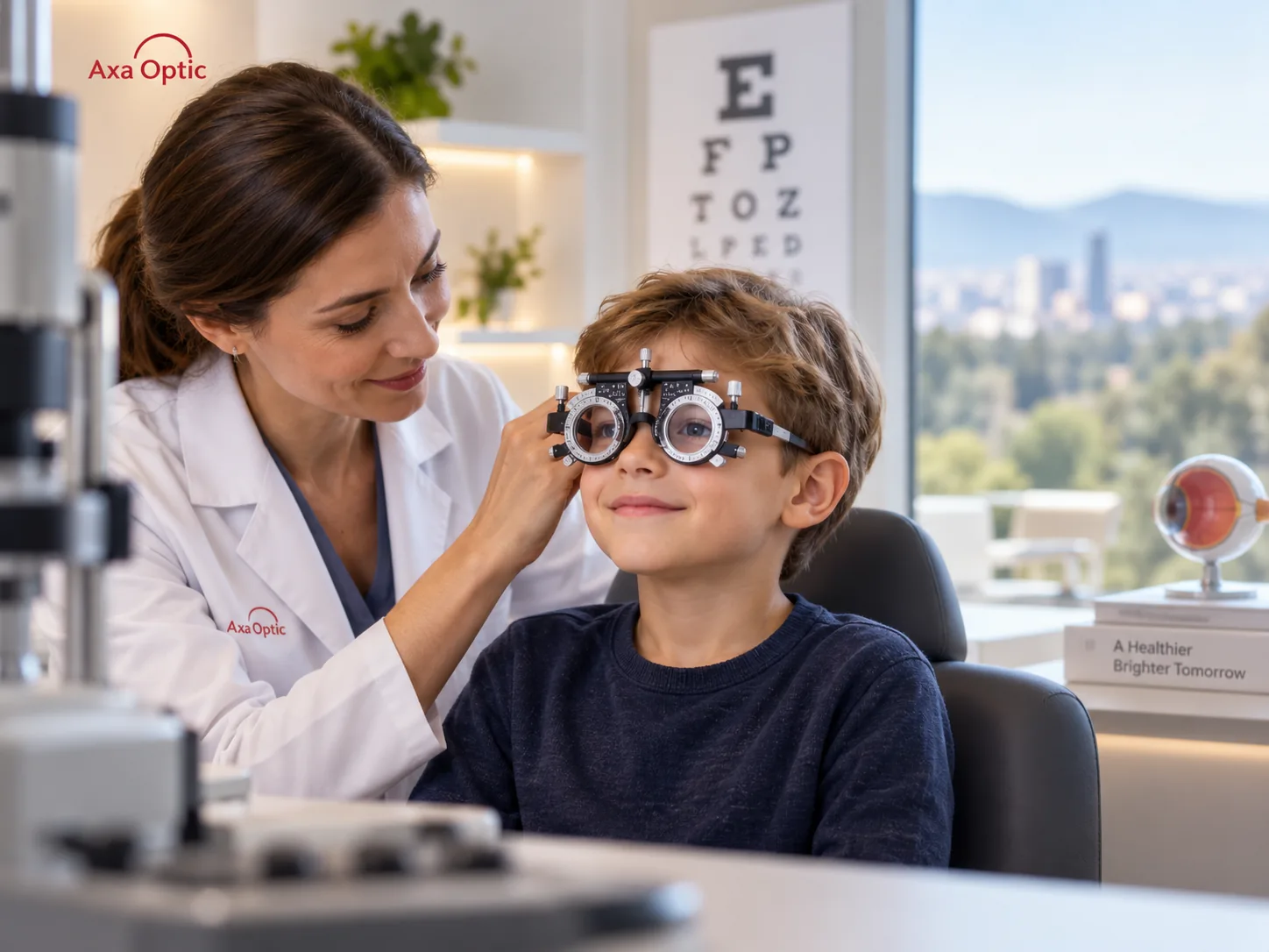 Copil într-un context luminos, imagine introductivă pentru secțiunea despre miopie pediatrică
